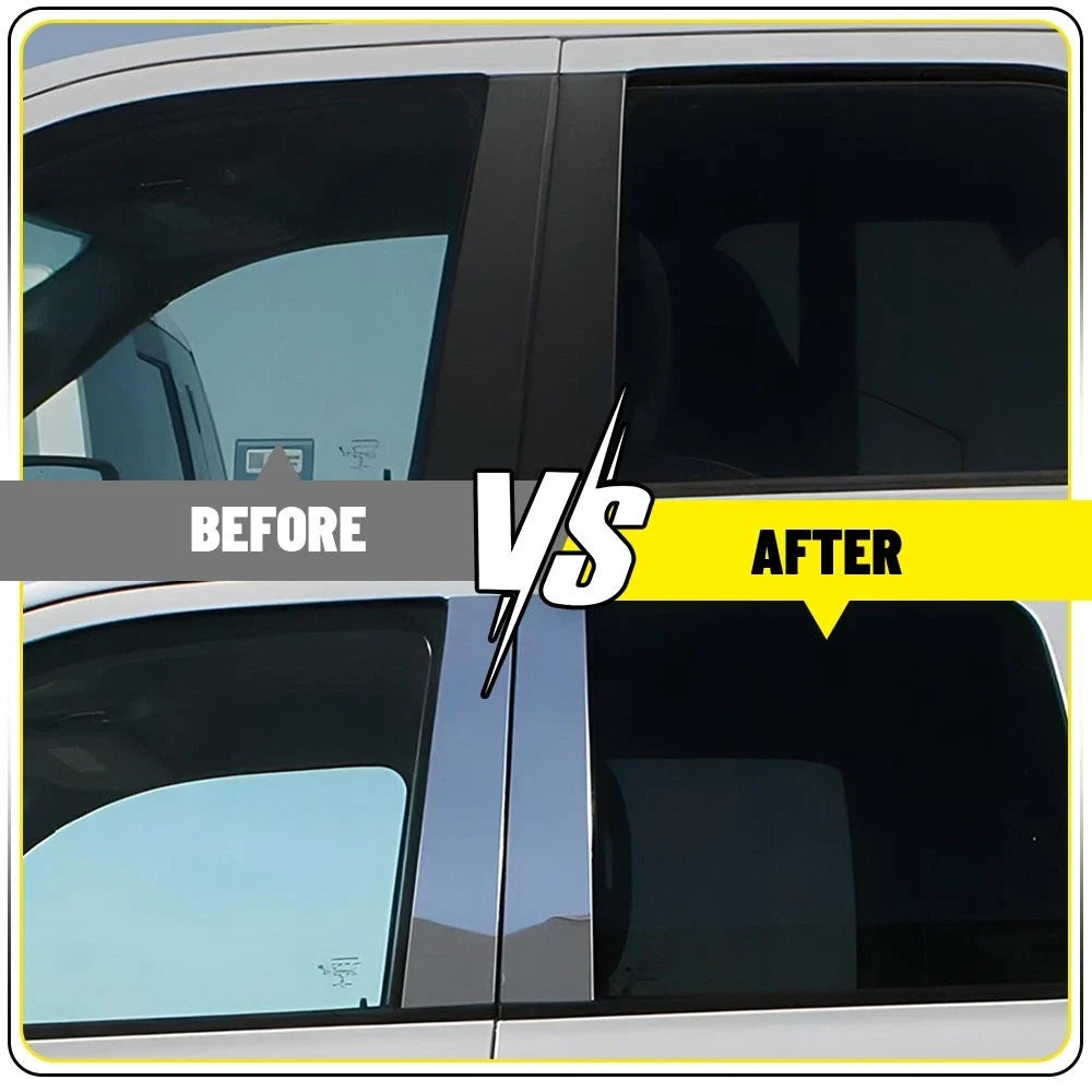 Set of 8 Steel Chrome Window Pillar Post Cover Trim for Toyota RAV4 (2013–2015)