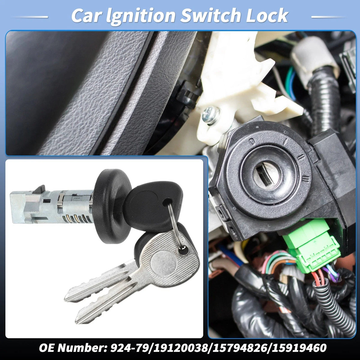 Ignition Lock Cylinder w/ Key for Chevy Silverado 1500 (2007–2013) No.19120038