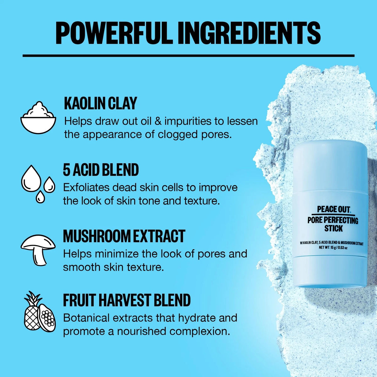Pore Perfecting Stick Exfoliating Face Scrub for All Models (0.53 oz)