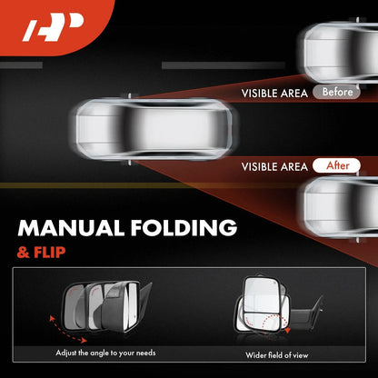 Pair Power Towing Mirrors with Signal Light for Dodge Ram 1500