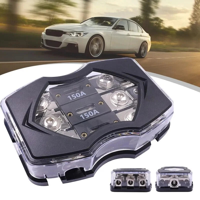 2-Way Power Ground Distribution Block ANL Fuse Holder for Automotive