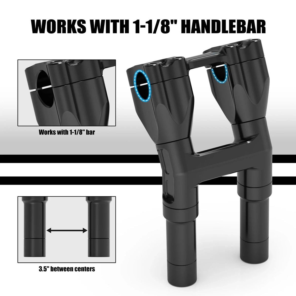 Kickback Handlebar Riser for Harley Road King Police (FLHP) 1-1/8"