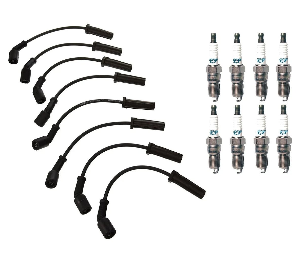 Denso 7mm Wire Set 8 Iridium TT Spark Plug Kit for Chevy GMC Hummer V8