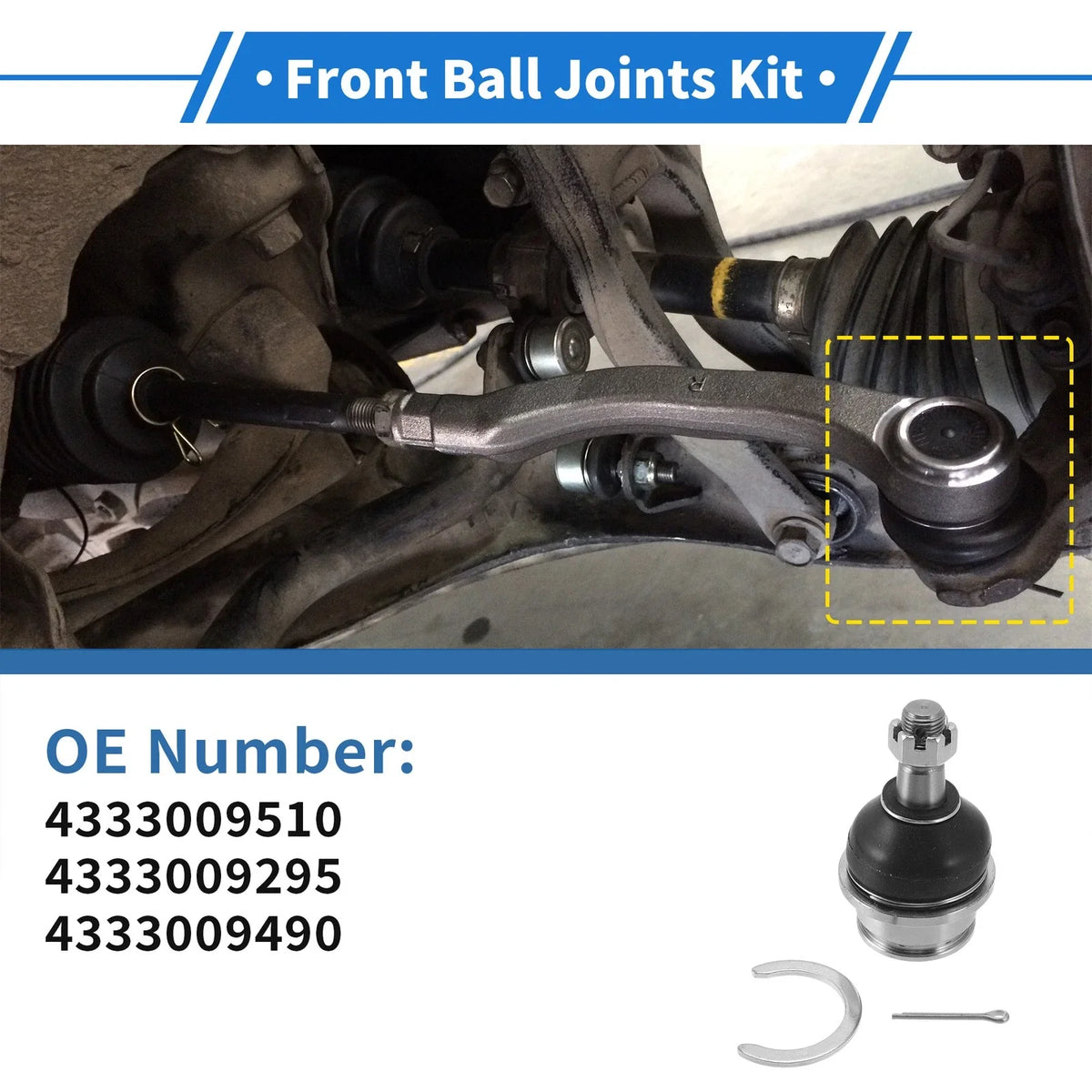 2X Front Lower Ball Joints for Toyota Tacoma (2005–2022) No. 4333009510