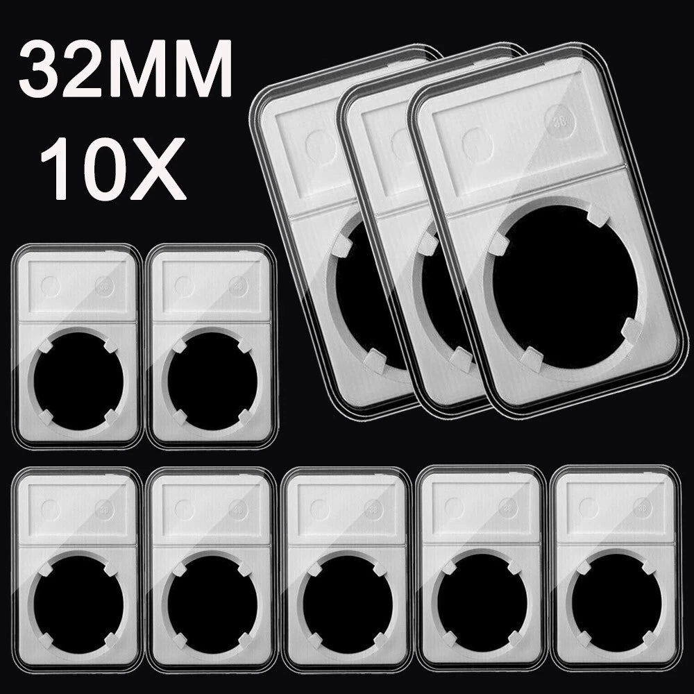 Set of 10 Coin Slab Holders Display Storage Box