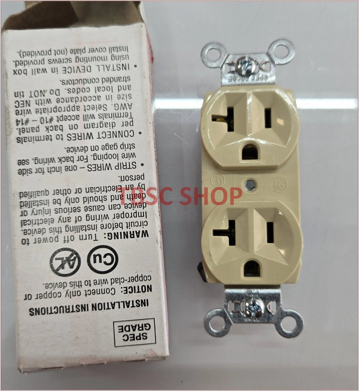 Duplex Receptacle for Pass & Seymour Legrand BR20-L, BR20LA