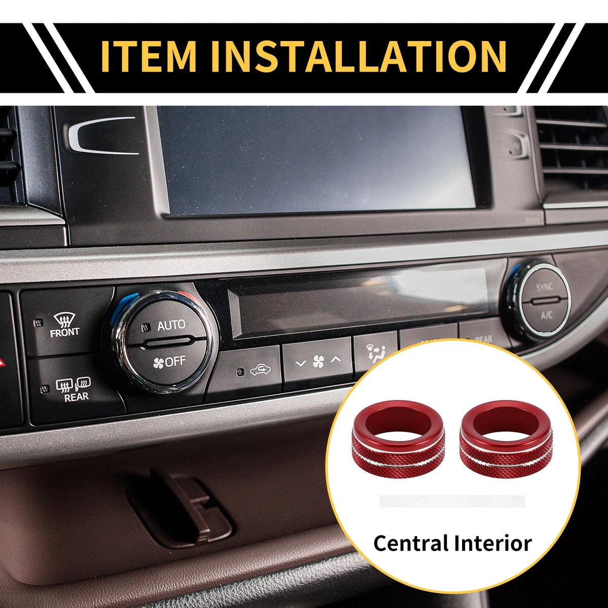 Volume Tune Switch Knob Cover Ring for Toyota Tacoma (2020–2023) Red
