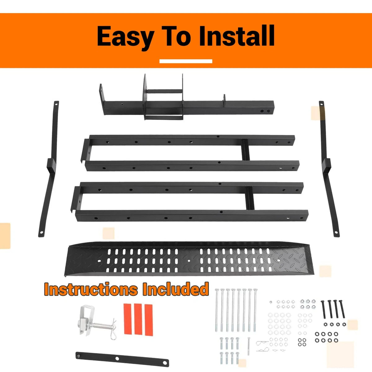 Motorcycle Carrier Hitch Mount Rack Ramp for Scooter Dirt Bike (500 lbs)