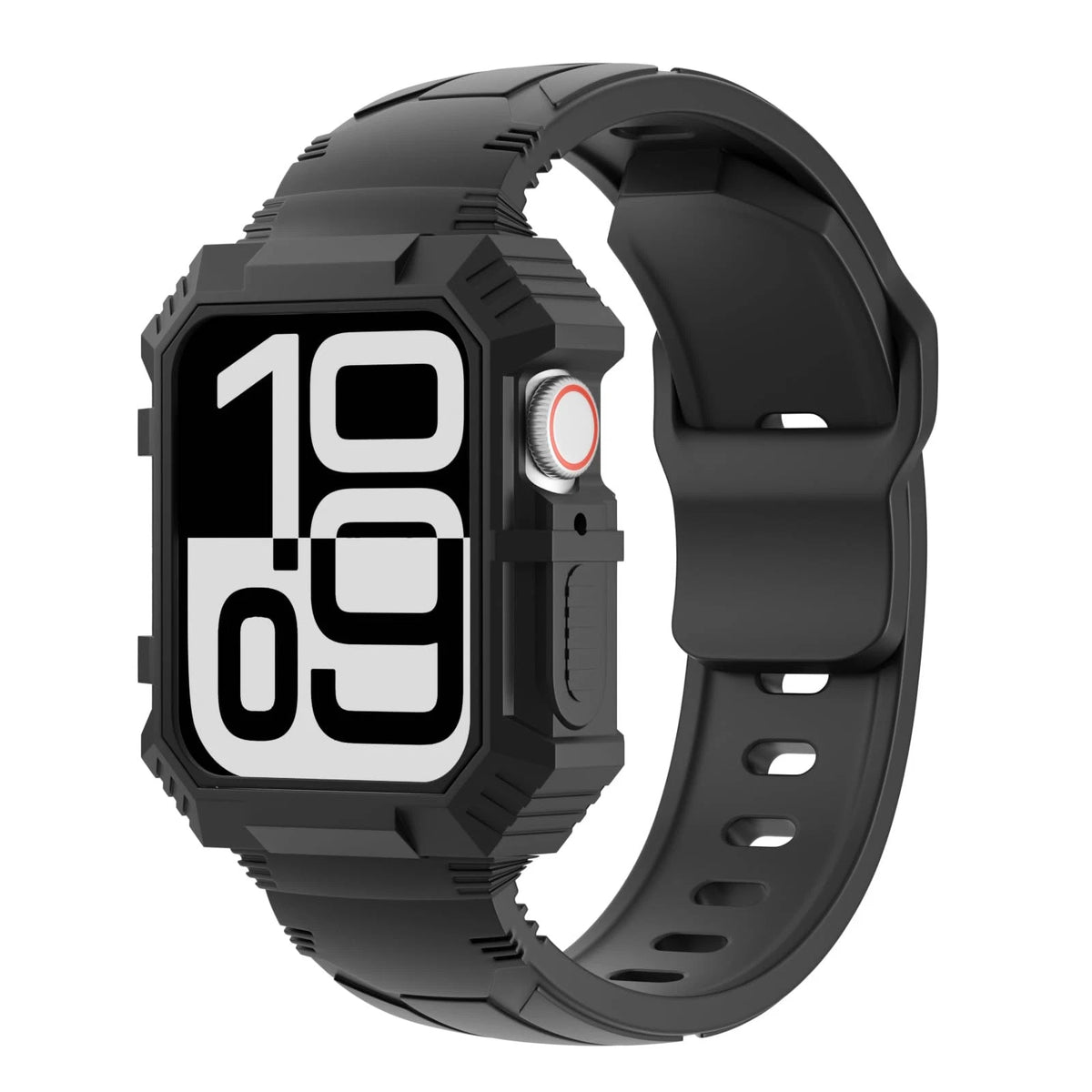 Rugged Silicone Sport Band for Apple Watch 38/40/41/42mm (No Year) - Black