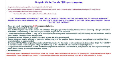 Graphic Stickers +#PLT/RIM Decals for Honda CRF250X (2004–2017)