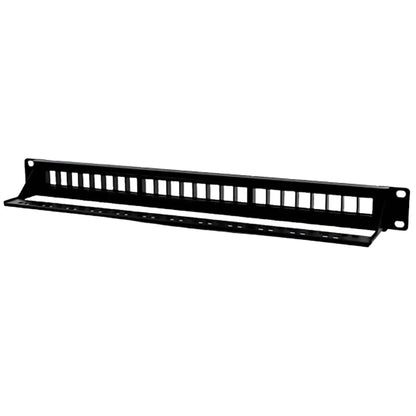 24 Port Keystone Jack Patch Panel Plate for 19" Rack (1U) Cat5 Cat5e Cat6 Cat6a