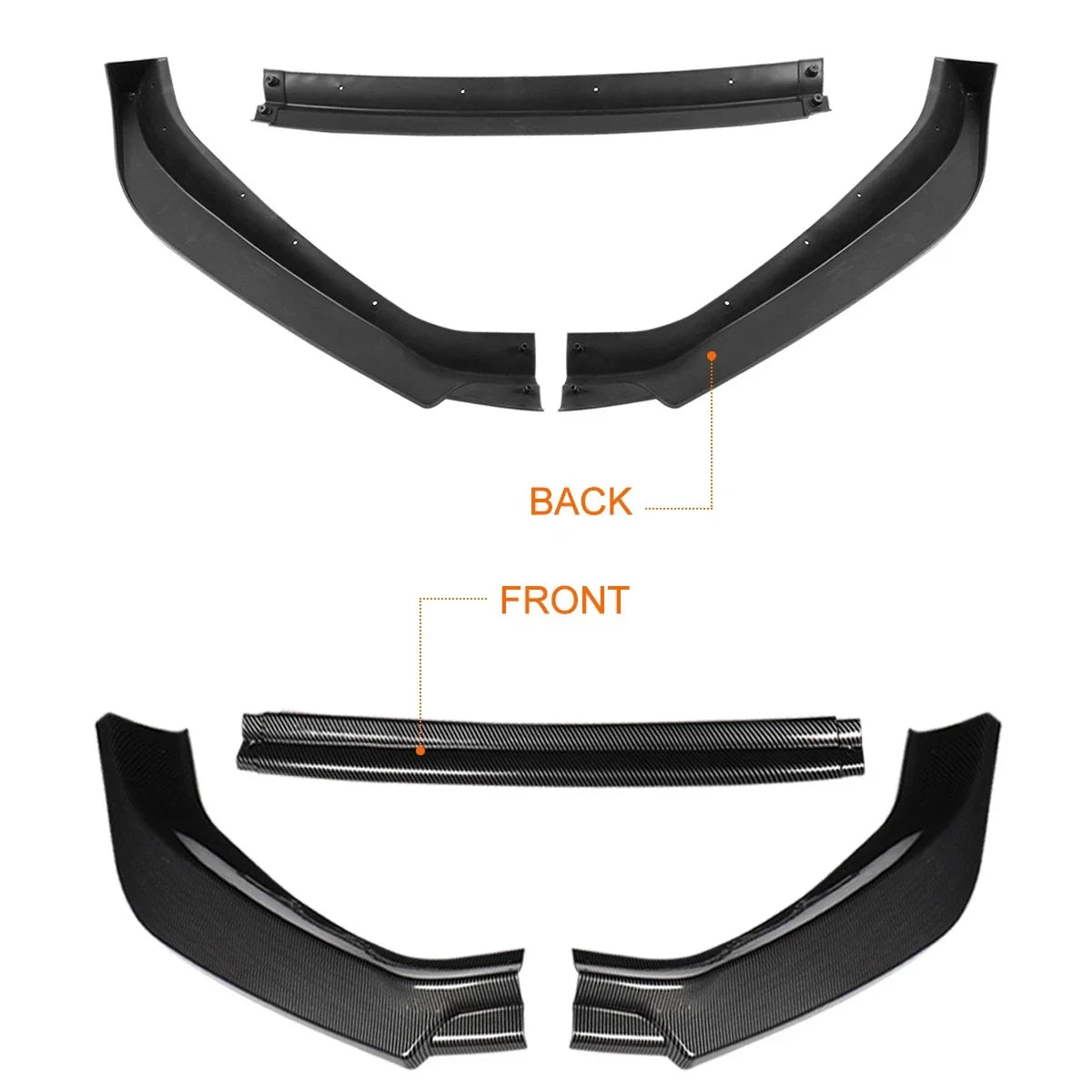 Carbon Style Front Bumper Splitter Lip for VW Golf MK7.5 (2018–2021)