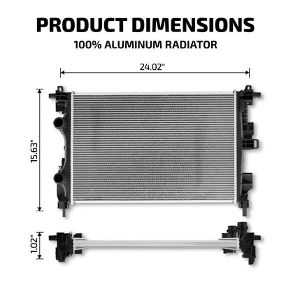 Aluminum Radiator for Jeep Renegade 2.4L (2017–2021) 68273401AA