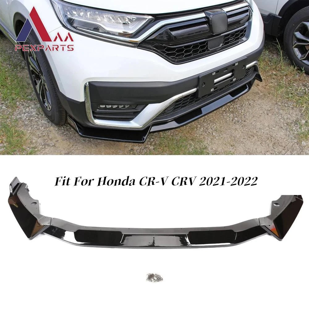 Gloss Black Front Bumper Lip Spoiler for Honda CR-V (2021–2022)