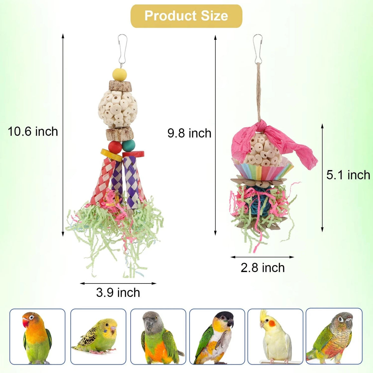 Colorful Shredding Crinkles Foraging Toys for Birds