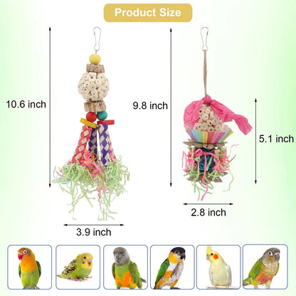 Colorful Shredding Crinkles Foraging Toys for Birds