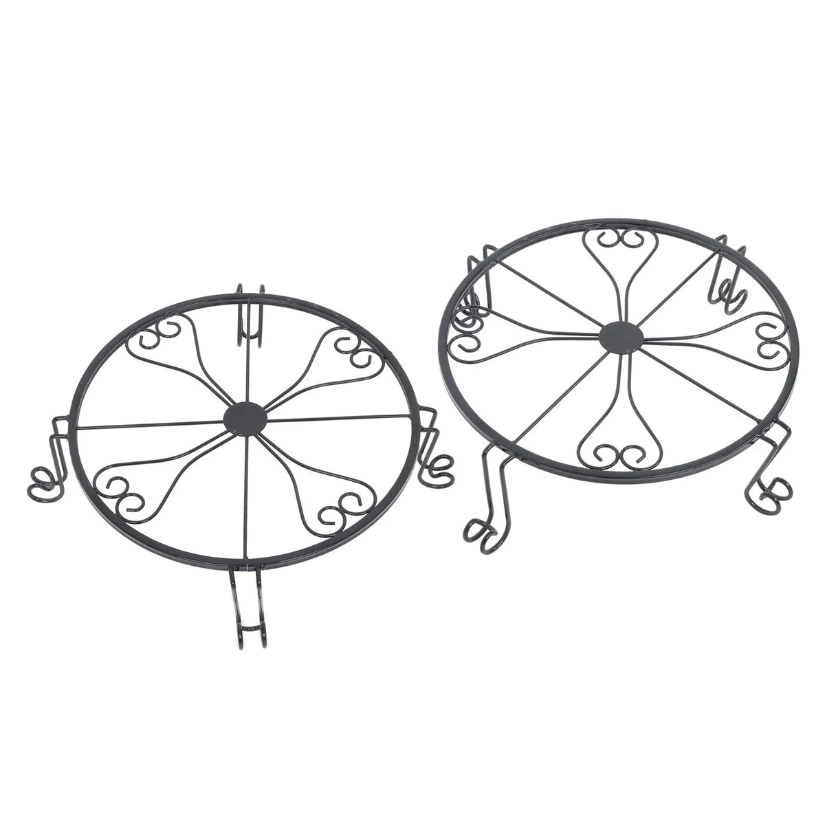 2X Round Wrought Iron Plant Stand for Flower Planters