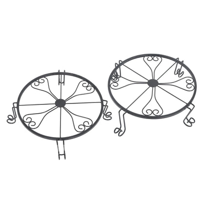 2X Round Wrought Iron Plant Stand for Flower Planters