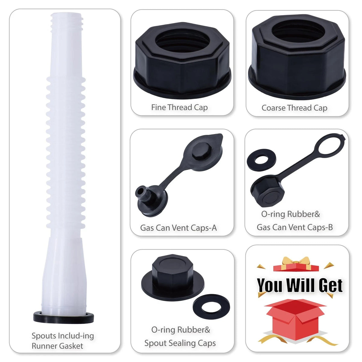 Gas Can Spout Replacement for MEAJOO (1/2/5/10 Gallon)