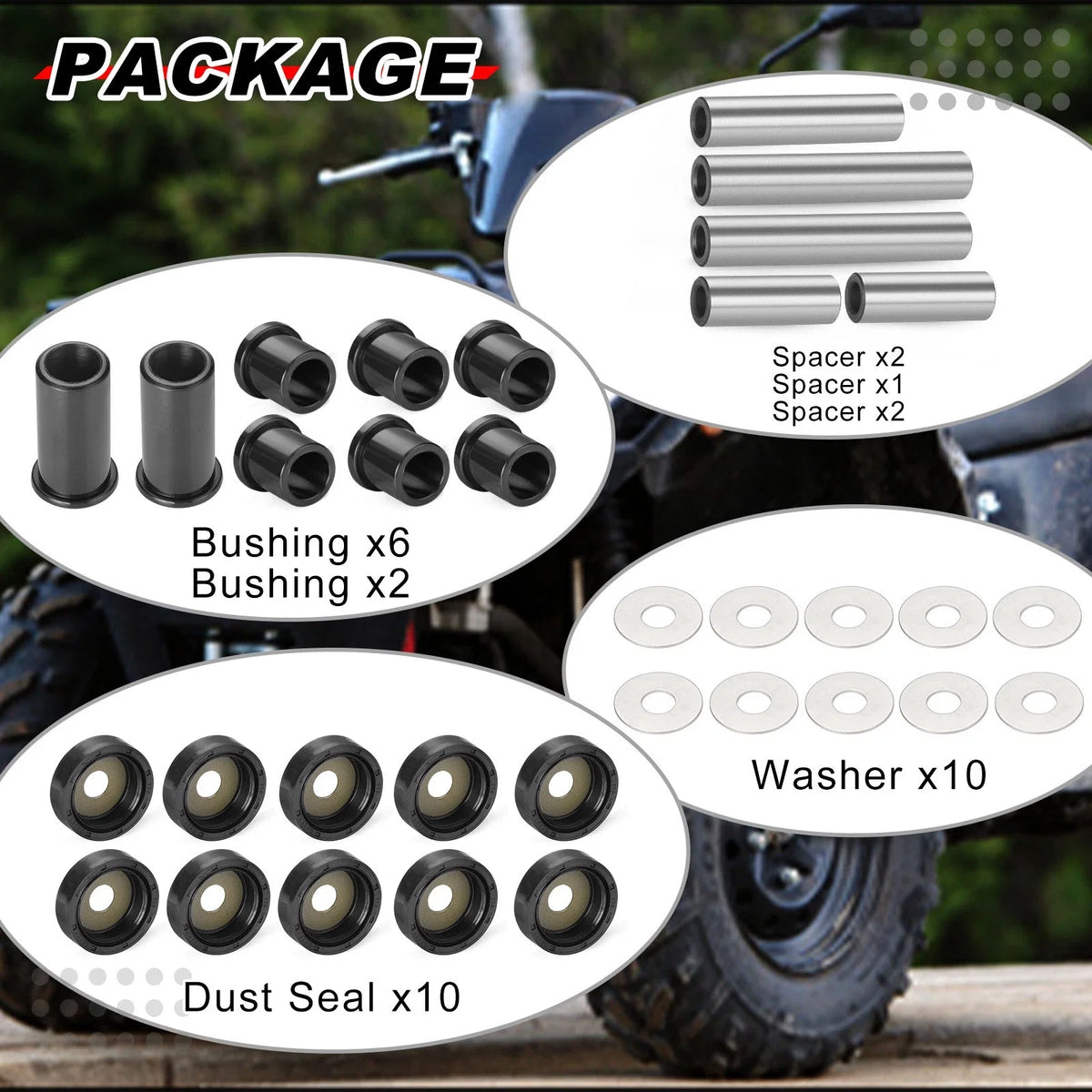 Rear A-Arm Suspension Bushing Kit for Suzuki King Quad 700 (2005–2007)