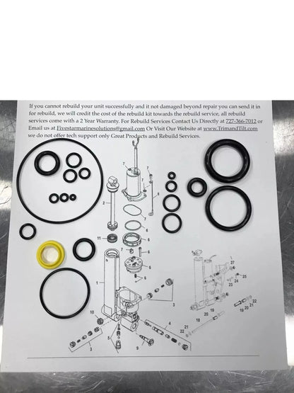 Tilt Trim Rebuild Kit for Mercury Force 25HP-60HP (827668 A25-827668A FSM006)