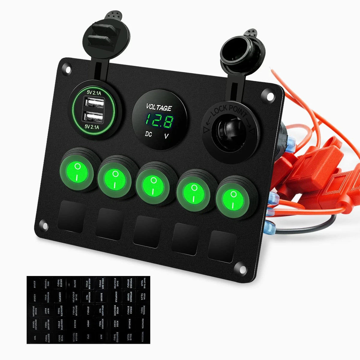 5 Gang Rocker Switch Panel for FXC - Dual USB Slot 5V 4.2A