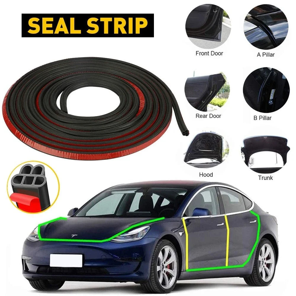 L-Shape Rubber Door Strip Seal Trim for Car (16FT/5M)