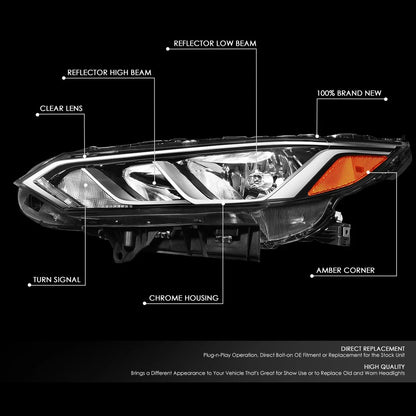 Left Driver Side Headlight Lamp for Nissan Sentra (2020–2022) Chrome Housing