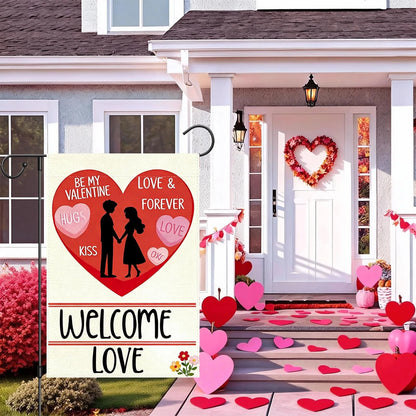 Valentine's Day Garden Flag 12x18 Inch for Garden Decor