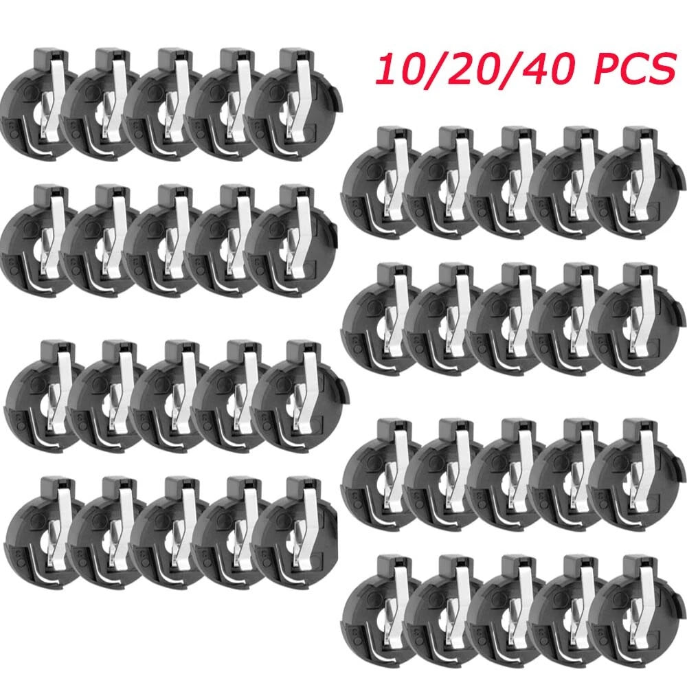 Set of 10 CR2016 Button Coin Cell Battery Holders for Electronics