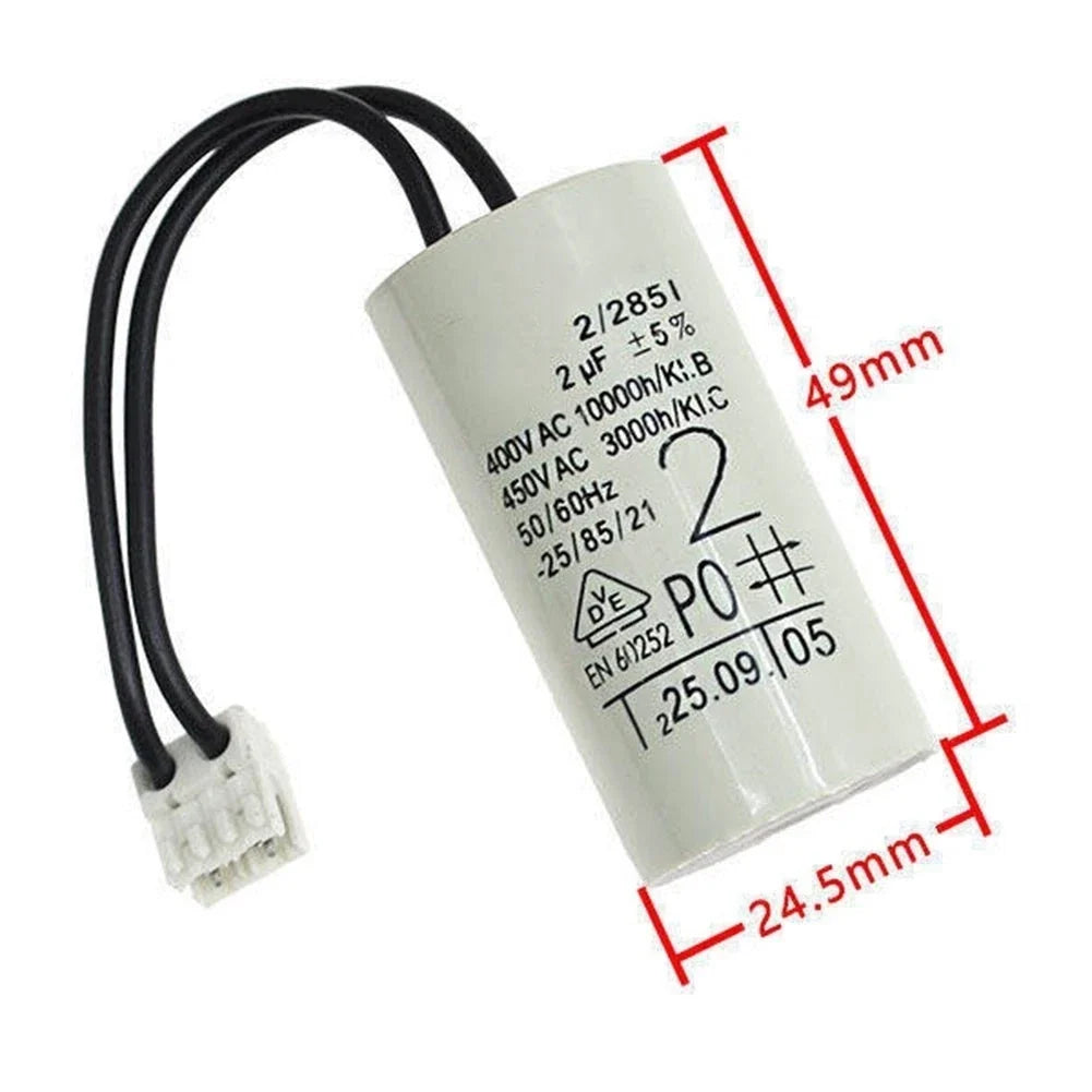 2X 2uF Motor Run Capacitor for Residential Heating Water Pump