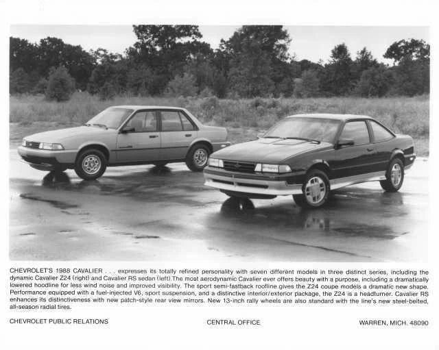 Press Photo for Chevrolet Cavalier RS Sedan and Z-24 (1988)