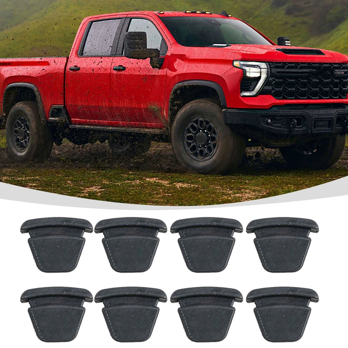 Pack of 8 Cup Holder Rubber Inserts for Chevy Silverado (2000–2006)