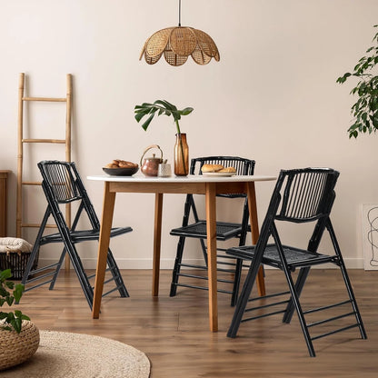 Set of 4 Portable Wooden Folding Chairs for In/Outdoor Use