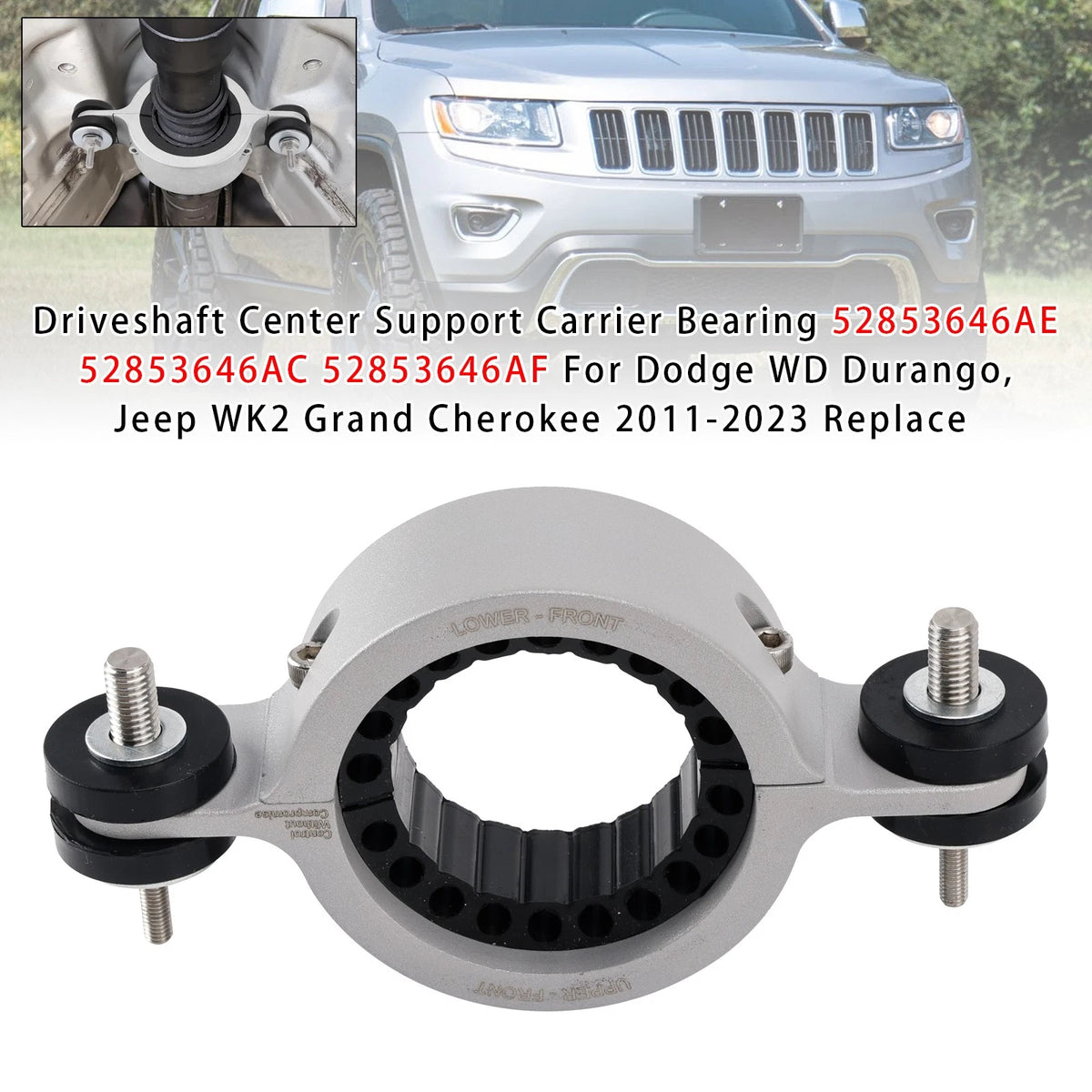 Driveshaft Center Support Carrier Bearing for Dodge Durango (2000–2009) 52853646AE, 52853646AC, 52853646AF