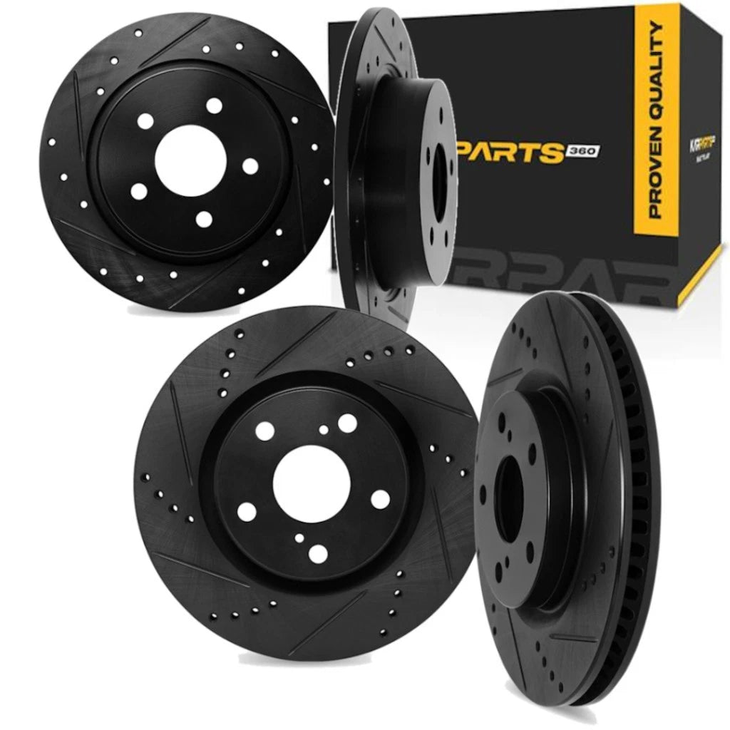 Rotor Set for Ford Taurus (1994–2000) | Drilled and Slotted | ALX-PAU-DF-8004-54320-CLA1