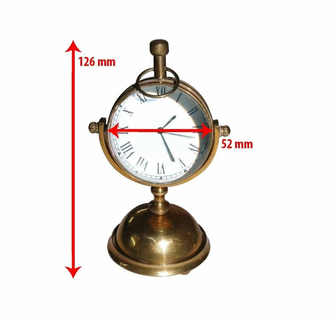 Bell Clock Nautical Watch Quartz Brass Body Roman Number White Face