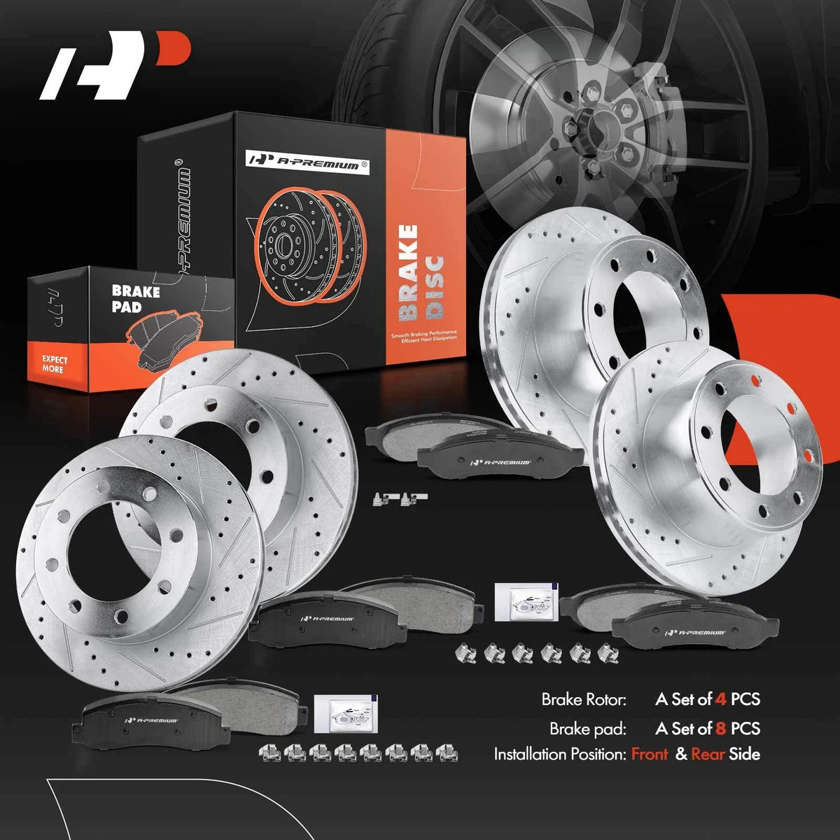 Drilled Rotors & Brake Pads for Ford F-250 Super Duty (2008–2012)