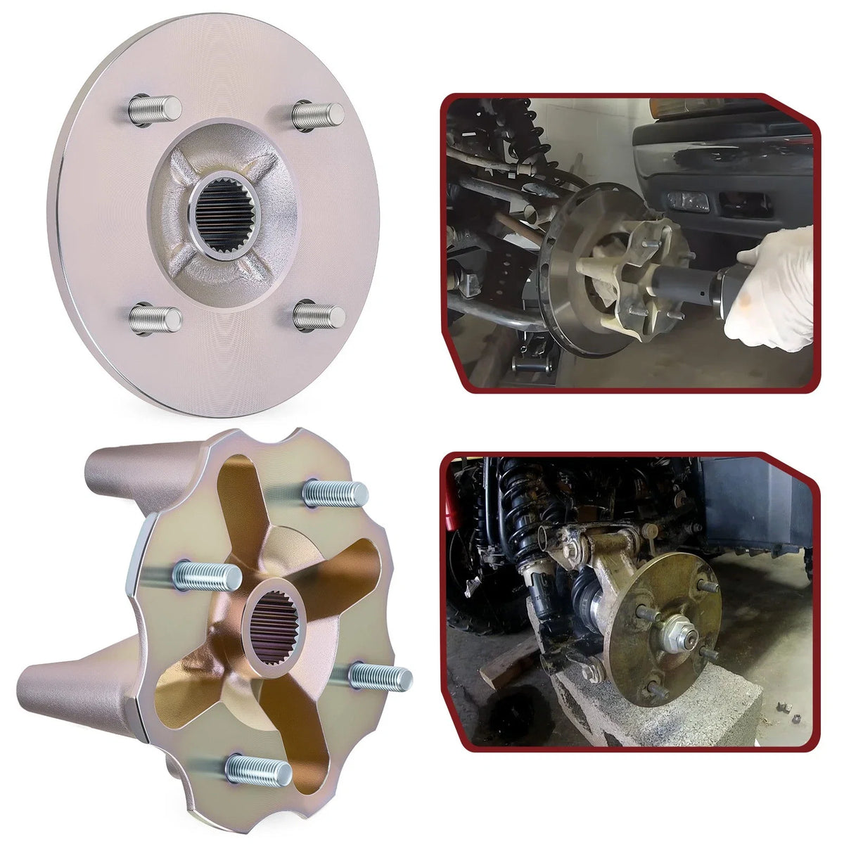 Rear Wheel Hubs for Yamaha Kodiak 400 450 (2005–2006) 1D9-F5311-01-00 1D9-F532E-01-00