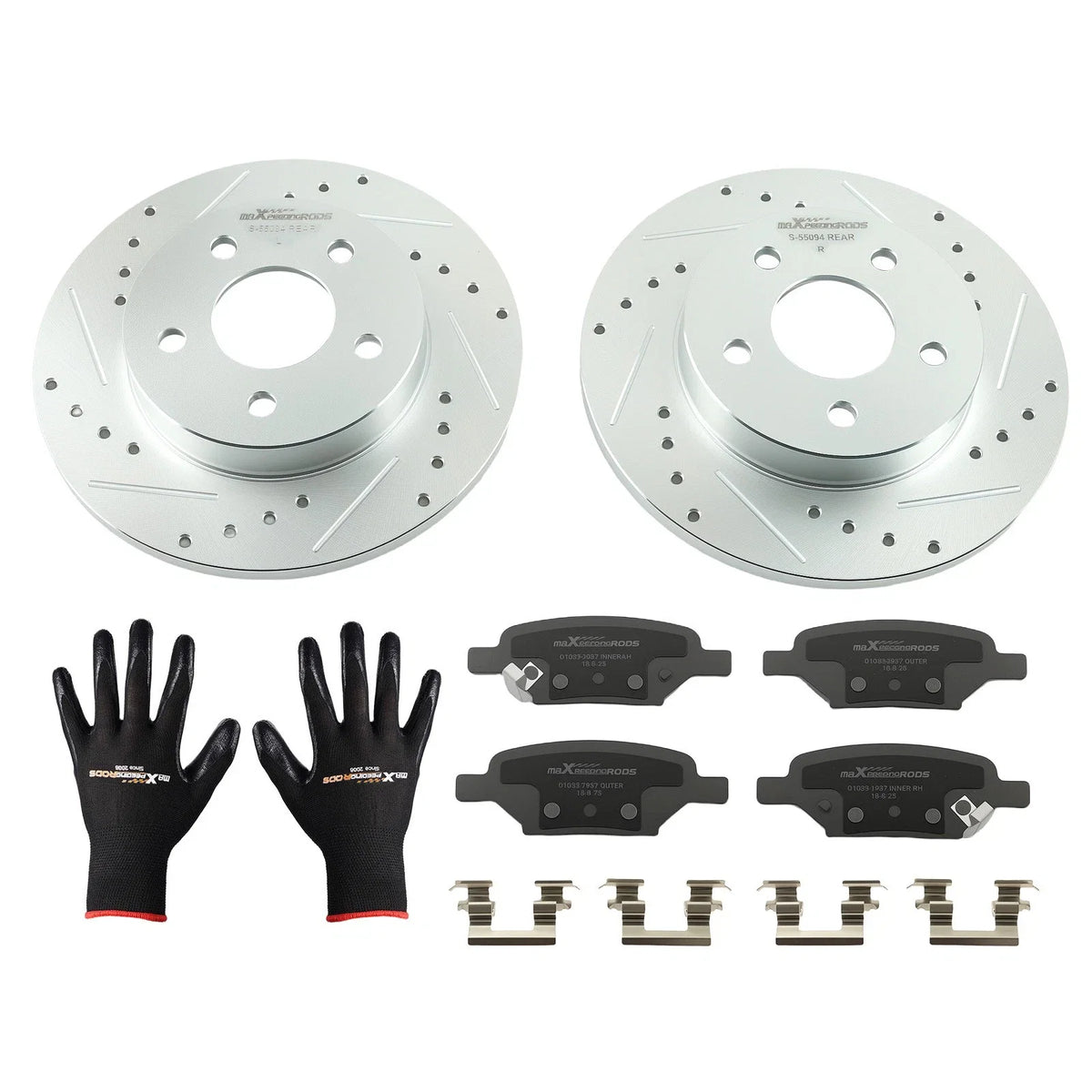 Set of 2 Rear Brake Rotors + Ceramic Pads for Chevrolet HHR (2008–2010) S-55094