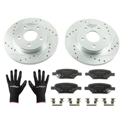 Set of 2 Rear Brake Rotors + Ceramic Pads for Chevrolet HHR (2008–2010) S-55094