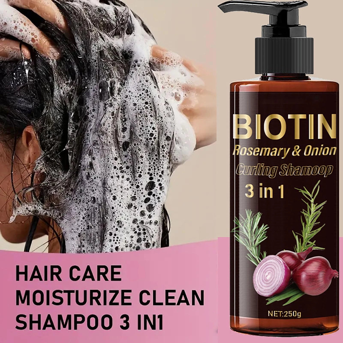 Onion Biotin Rosemary Shampoo for Hair Growth (Pack of 1)