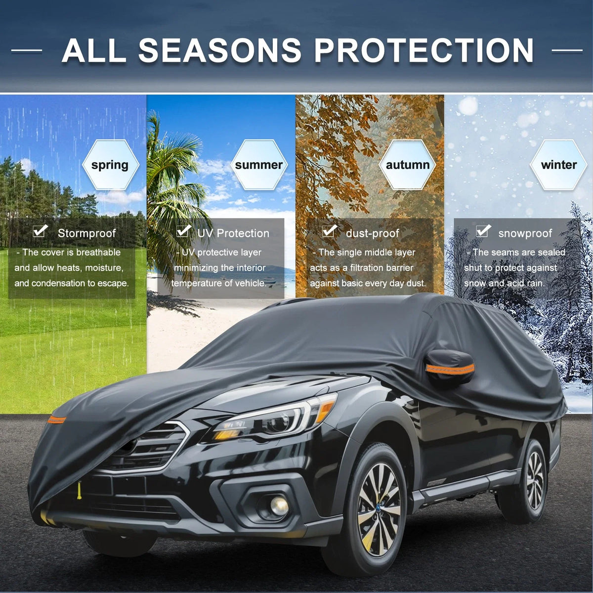 Waterproof 210D-PU Car Cover for Subaru Outback (2015–2023)