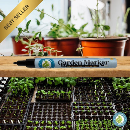 2 Pack Black Garden Marker Pen for Plants - Permanent, Waterproof, UV Fade Resistant