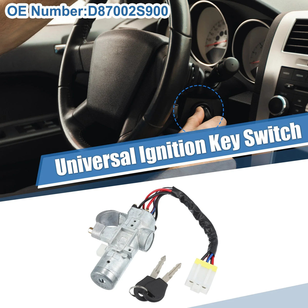 Ignition Switch Cylinder Set with Keys for Nissan Hardbody (No.D87002S900)
