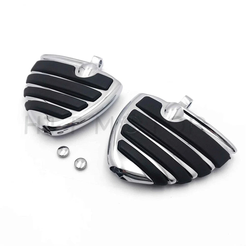 Chrome Wing Footrest Pegs for Harley Davidson Dyna Glide Sportster (883-1200)