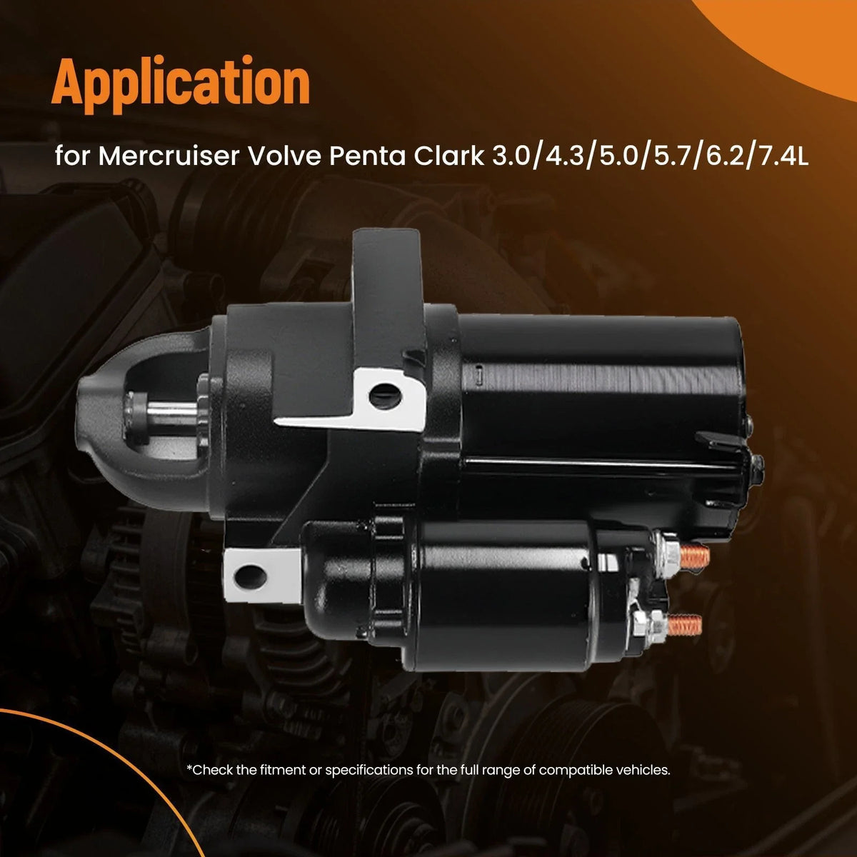 Starter Motor for Mercruiser Volvo Penta 4.3/5.0L (1995–2006) 3860566 CW 12V