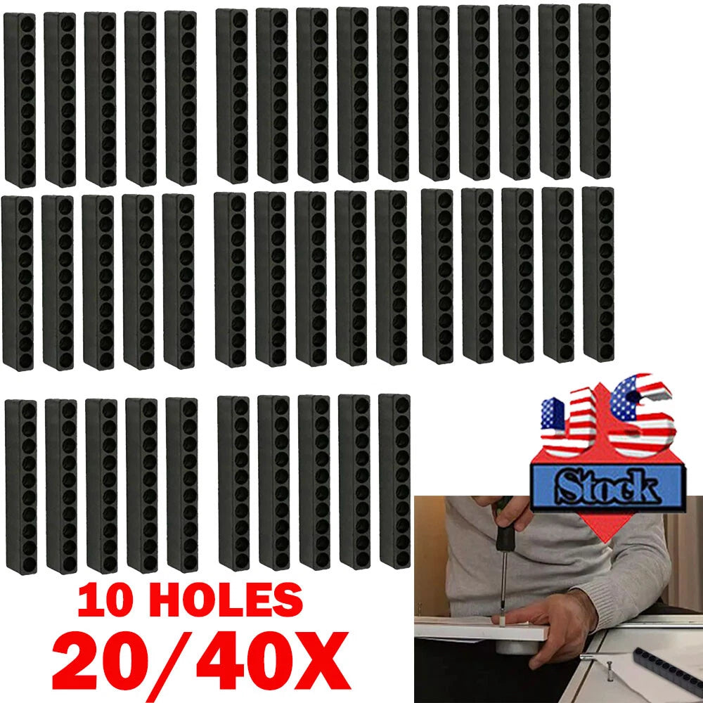 20PC Screwdriver Bits Holder 10 Hole 1/4 Hex Shank Storage Organizer