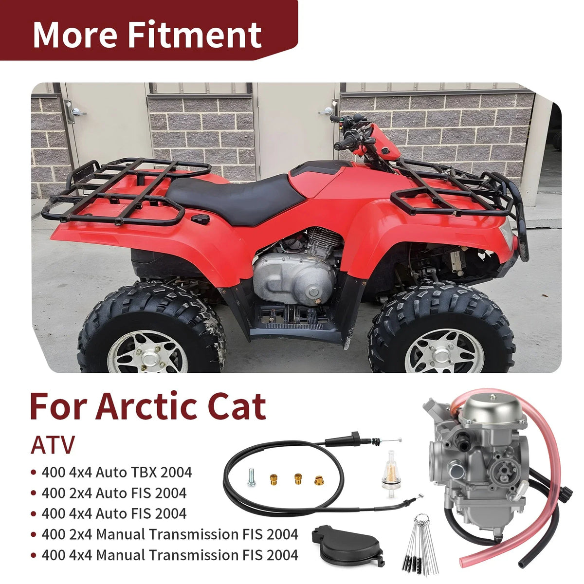 Carburetor & Throttle Cable for Arctic Cat ATV 400 (2004) 0470-504