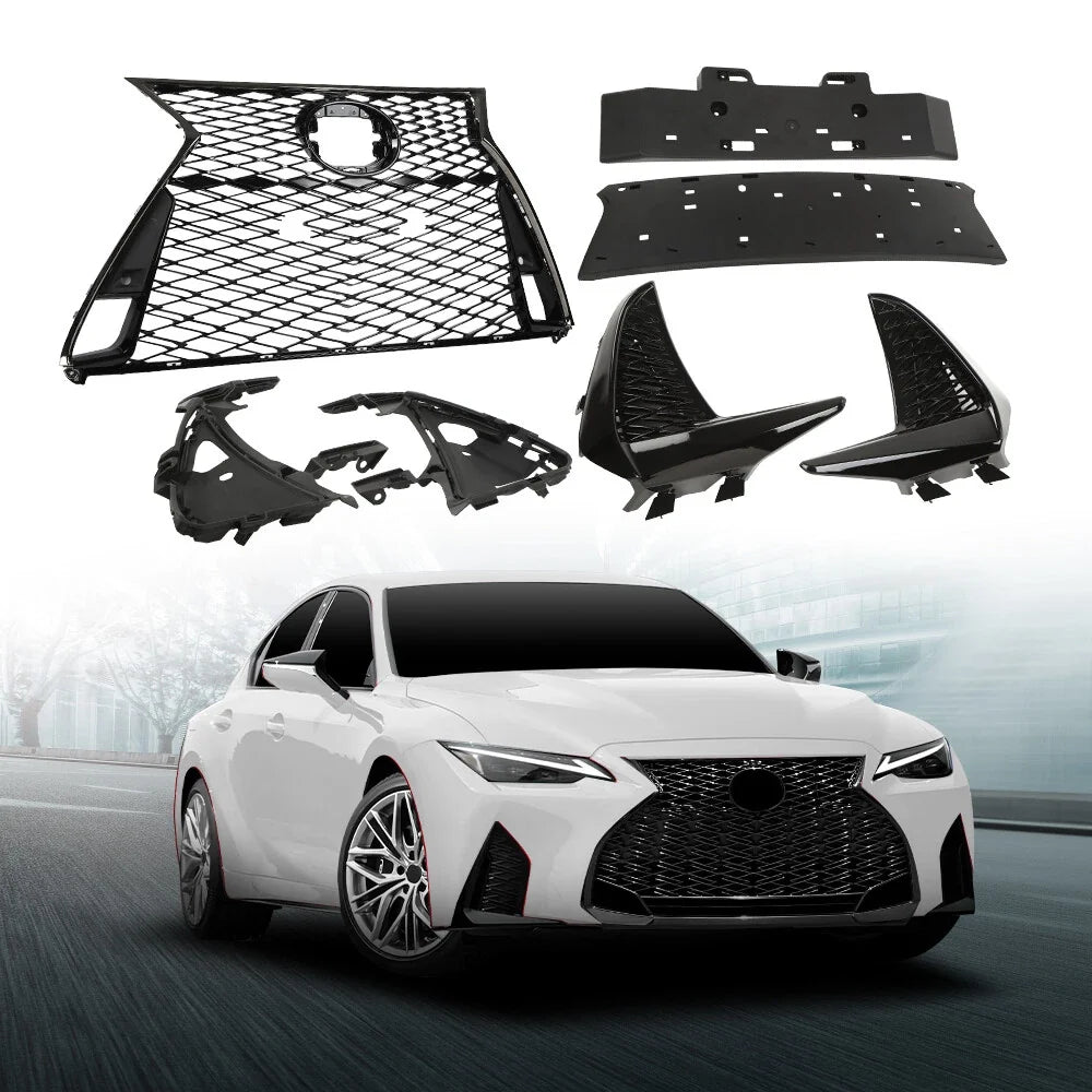 Front Grille Set for Lexus IS250 IS350 F Sport (2017–2022) Black